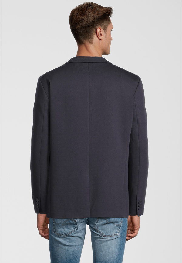 Weiches Sweat Sakko, Marine Rückansicht