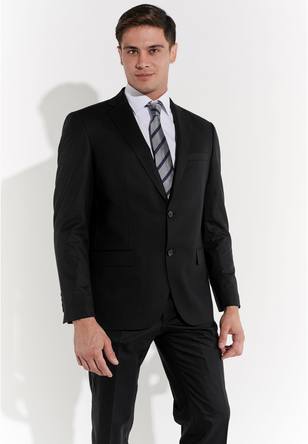 Business suit wool stretch comfortable Regular Fit, Black Detailansicht 1