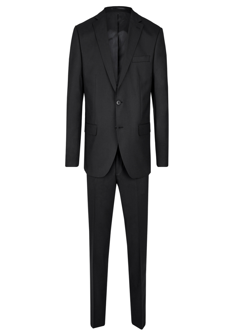 Business suit wool stretch comfortable Regular Fit, Black