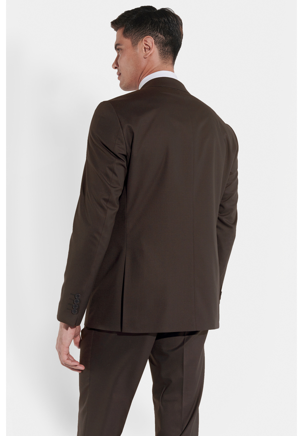 Anzug Regular Fit elastisch, Brown Rückansicht