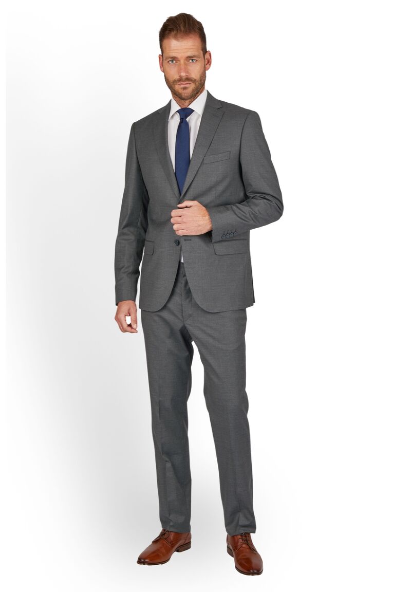 Anzug Regular Fit elastisch, Grey Frontansicht