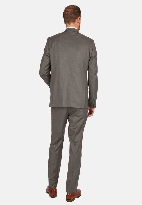 Business suit wool stretch comfortable Regular Fit, Taupe Rückansicht