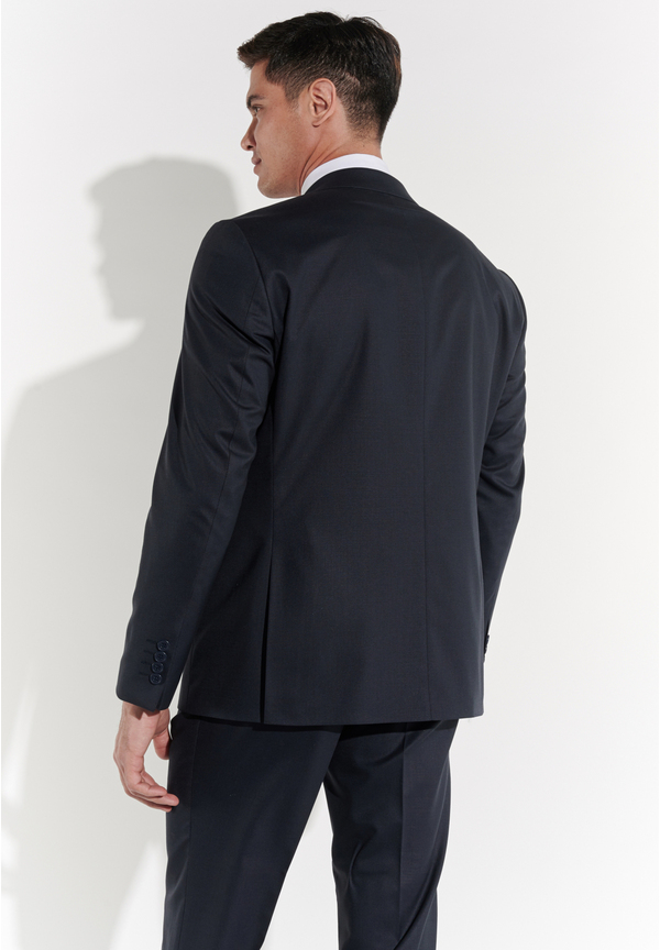 Anzug Regular Fit elastisch, Navy Rückansicht