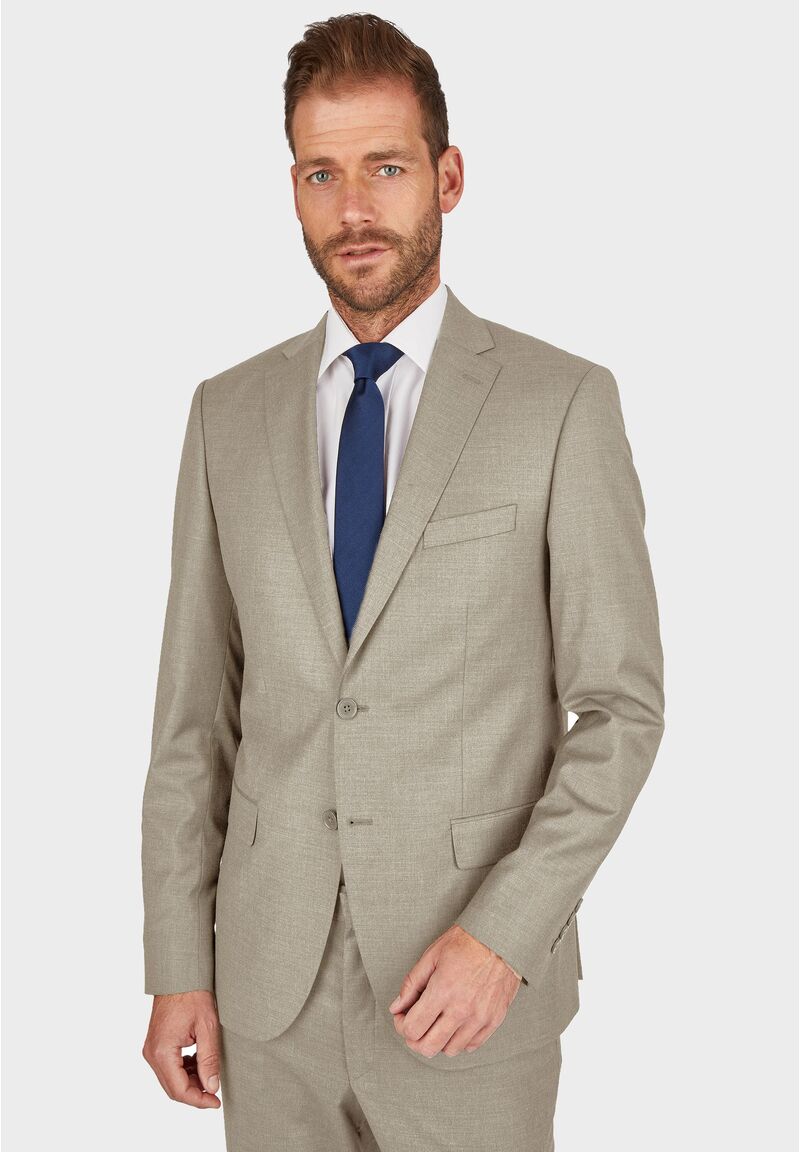 Anzug Regular Fit elastisch, Beige Detailansicht 1