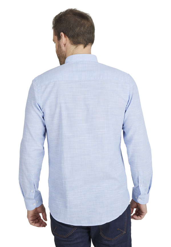 Hemd in Leinen-Optik, Hellblau Rückansicht