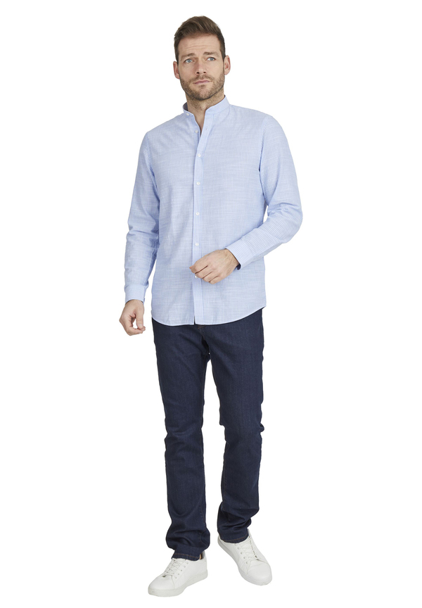 Hemd in Leinen-Optik, Hellblau Detailansicht 1