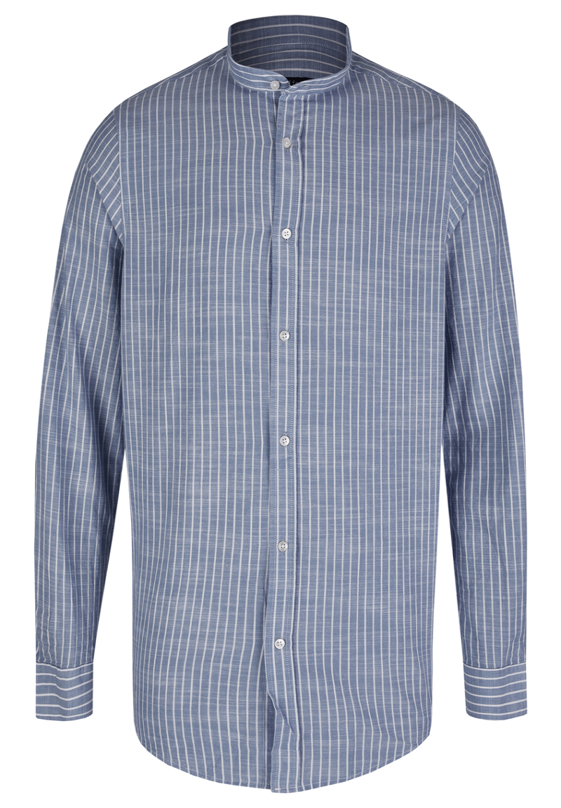 Hemd in Leinen-Optik, Marineblau