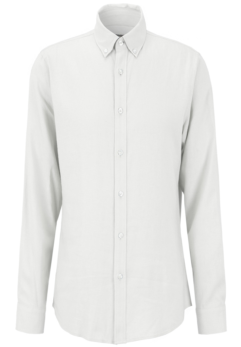 Leinen-Hemd Slim Fit, Weiss Detailansicht 2