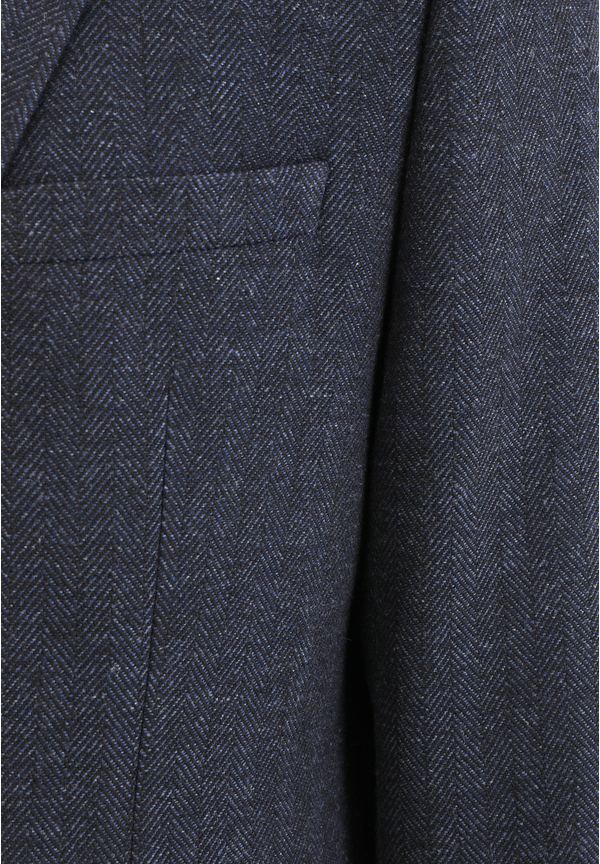 Sakko Jackett Winter Fischgrat Wolle Tweed, Marine