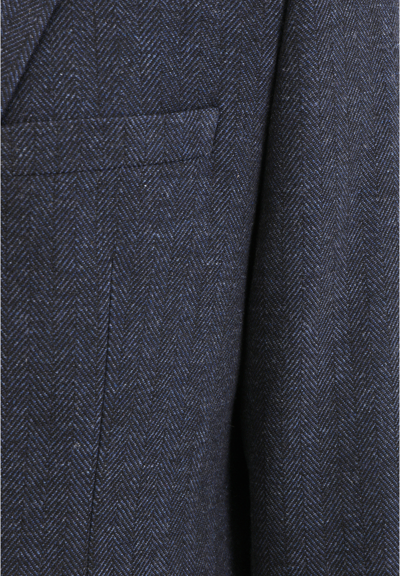 Sakko Jackett Winter Fischgrat Wolle Tweed, Marine