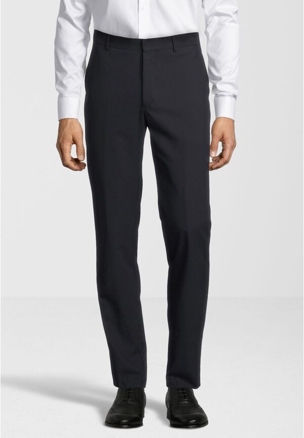 Anzughose Stoffhose Slim Fit Business, Schwarz Frontansicht