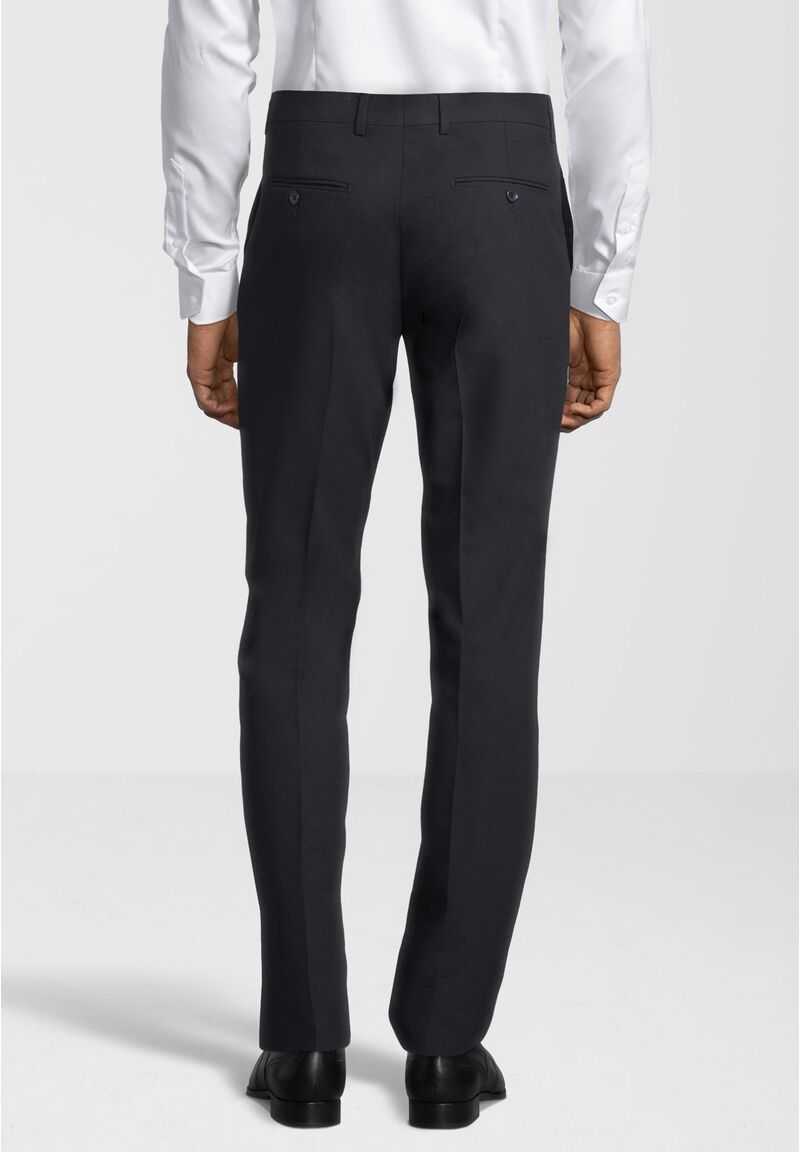 Anzughose Stoffhose Slim Fit Business, Schwarz Rückansicht
