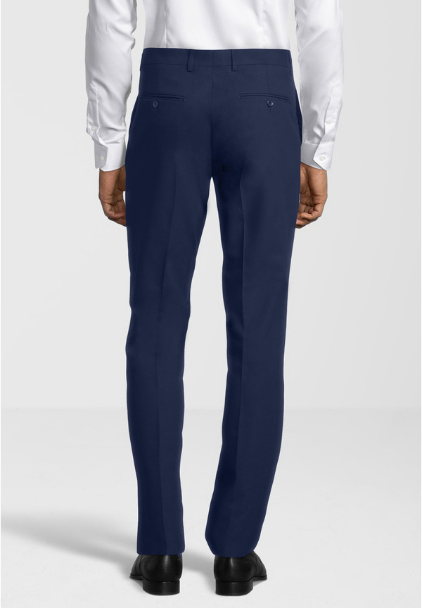 Anzughose Stoffhose Slim Fit Business, Blau Rückansicht