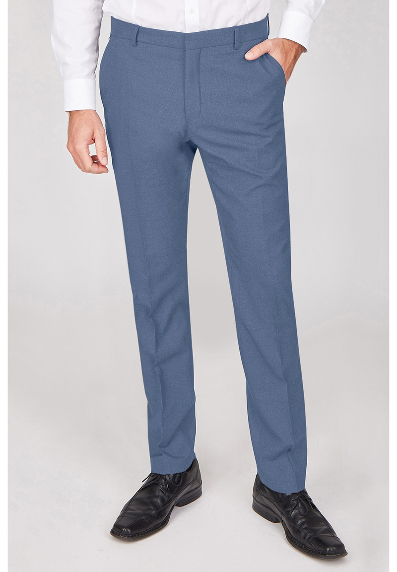 Anzughose Stoffhose Slim Fit Business, Hellblau Frontansicht