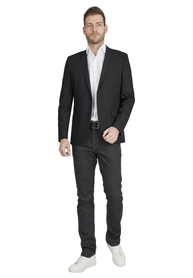 Designer Business Sakko Anzug-Jackett Regular Fit, schwarz Detailansicht 1