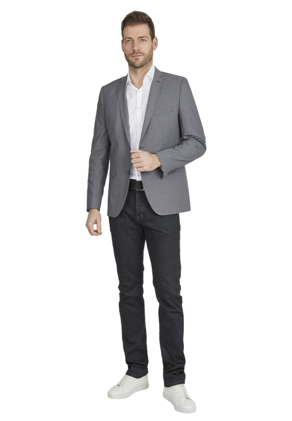 Designer Business Sakko Anzug-Jackett Regular Fit, grau Detailansicht 1