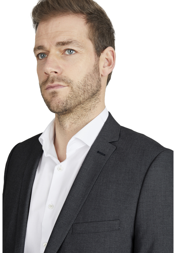 Designer Business Sakko Anzug-Jackett Regular Fit, anthrazit Detailansicht 2