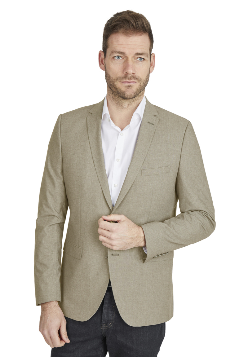 Designer Business Sakko Anzug-Jackett Regular Fit, sand Frontansicht
