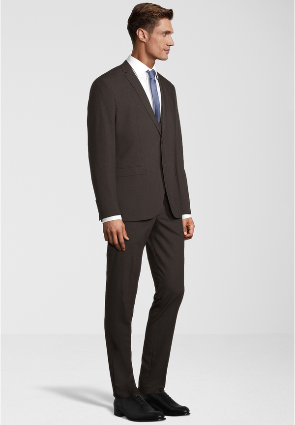 Business Anzug 3-teilig Dreiteiler mit Weste, braun Detailansicht 2