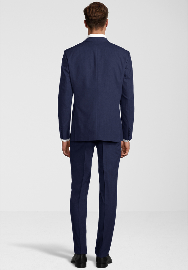 Business Anzug 3-teilig Dreiteiler mit Weste, blau Rückansicht