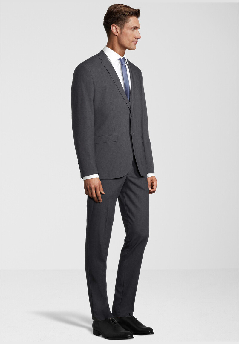 Business Anzug 3-teilig Dreiteiler mit Weste, Anthrazit Detailansicht 1
