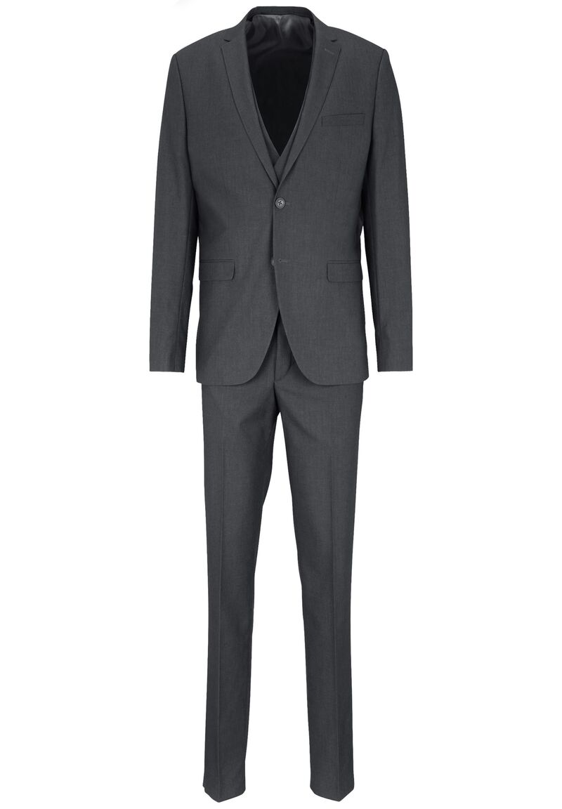 Business Anzug 3-teilig Dreiteiler mit Weste, Anthrazit
