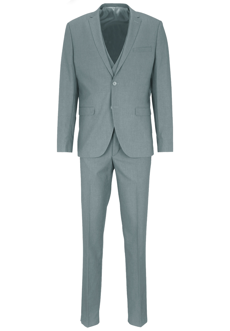 Business Anzug 3-teilig Dreiteiler mit Weste, salbei