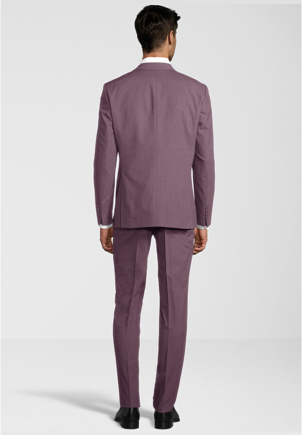 Business Anzug 3-teilig Dreiteiler mit Weste, wine Rückansicht