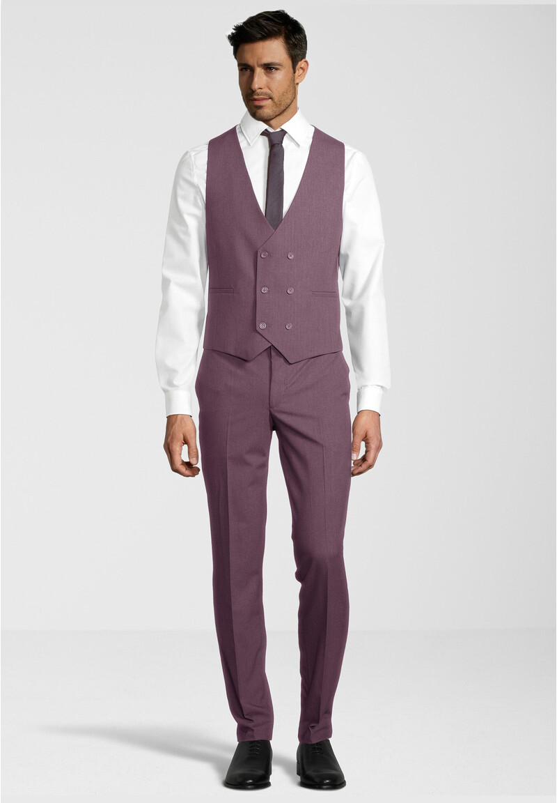 Business Anzug 3-teilig Dreiteiler mit Weste, wine Detailansicht 2