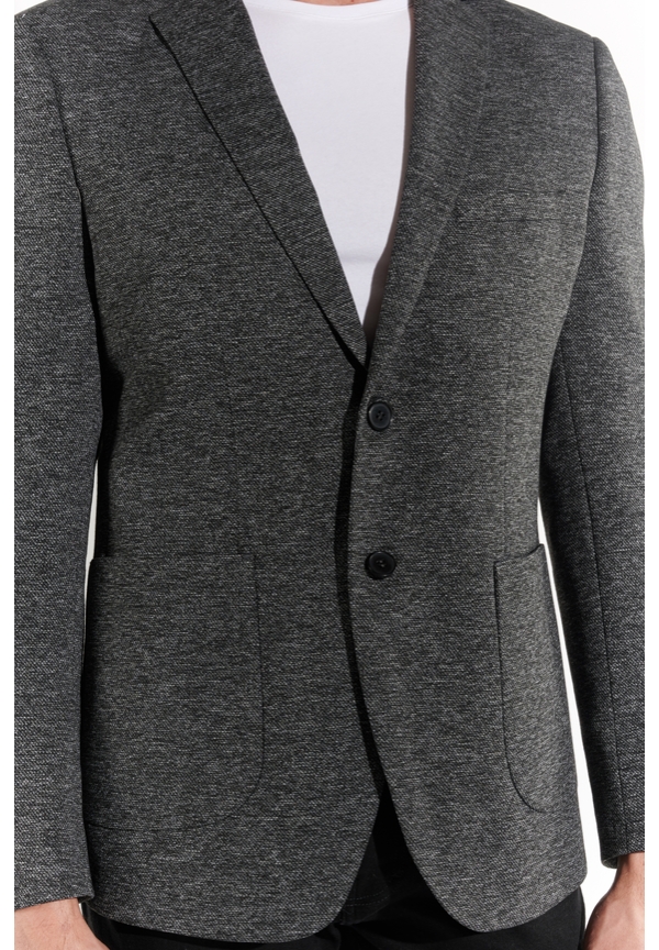 Sakko Jersey Fischgrat, Grau