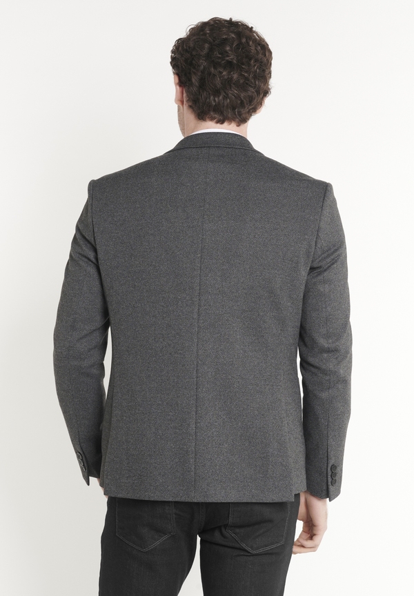 Sakko Jersey Fischgrat, Anthrazit melange Rückansicht