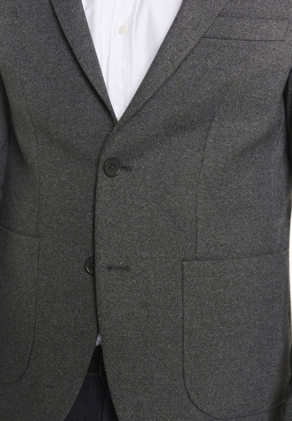 Sakko Jersey Fischgrat, Anthrazit melange Detailansicht 2