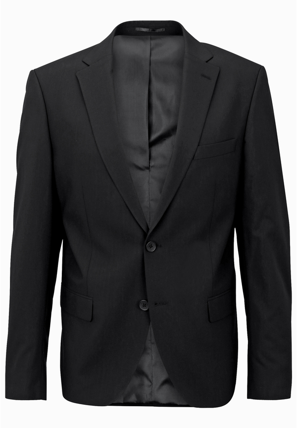 Designer Business Sakko Slim Fit, Schwarz Detailansicht 2