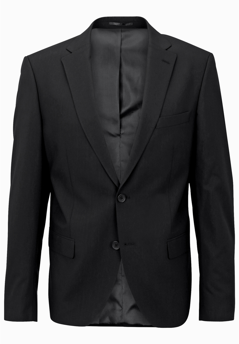 Designer Business Sakko Slim Fit, Schwarz Detailansicht 2
