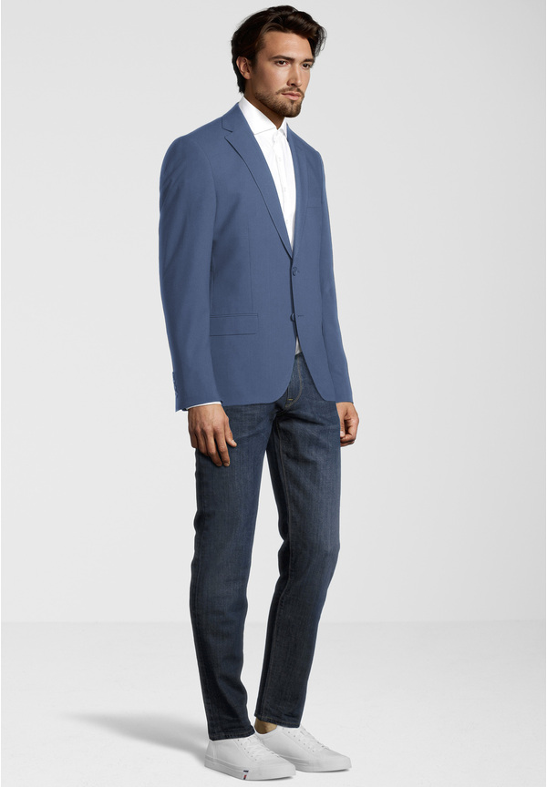 Designer Business Sakko Slim Fit, Hellblau Detailansicht 1