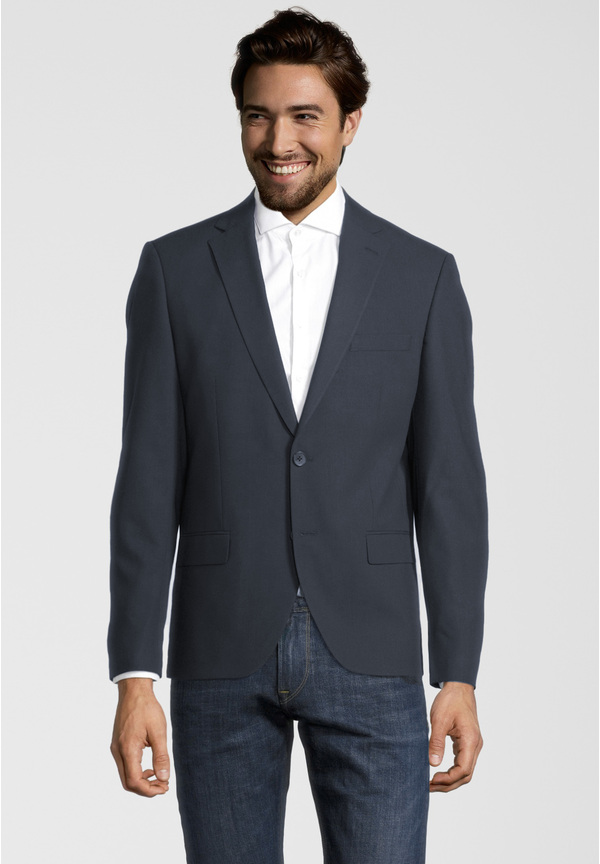 Designer Business Sakko Slim Fit, Graublau Frontansicht