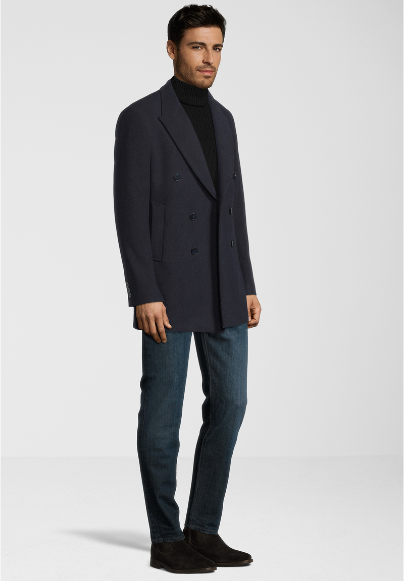 Wolljacke zweireihig, Marine Detailansicht 1