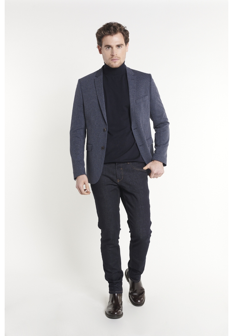 Sakko 2-farbig Slim Fit, Marine Rückansicht