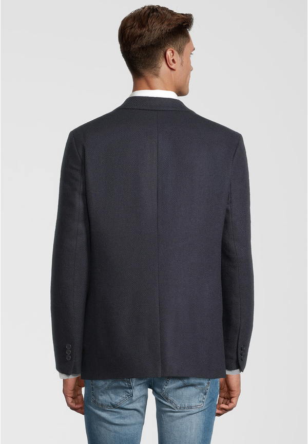 Sakko Wolle Struktur, Marine Rückansicht