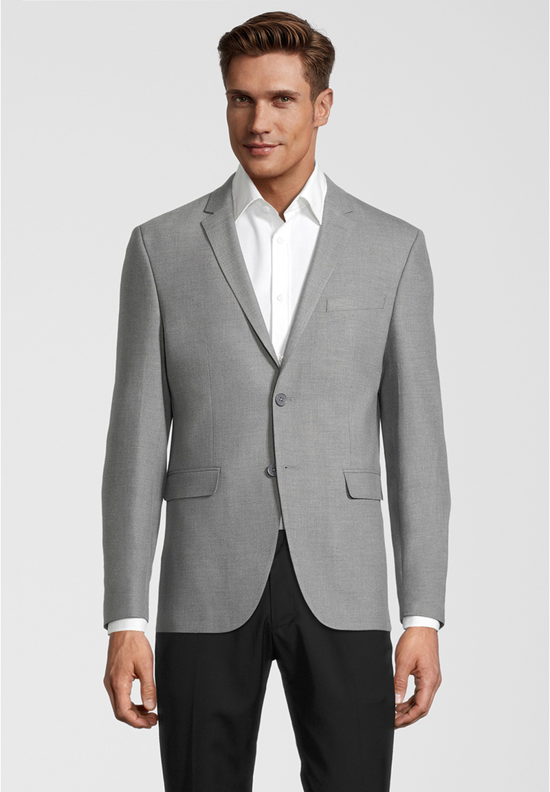 Sakko Struktur elastisch, Grau melange Frontansicht