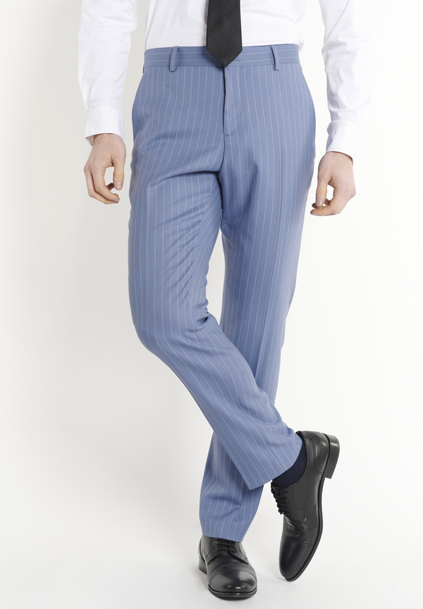 Anzug Slim Fit Nadelstreifen, Hellblau Detailansicht 2