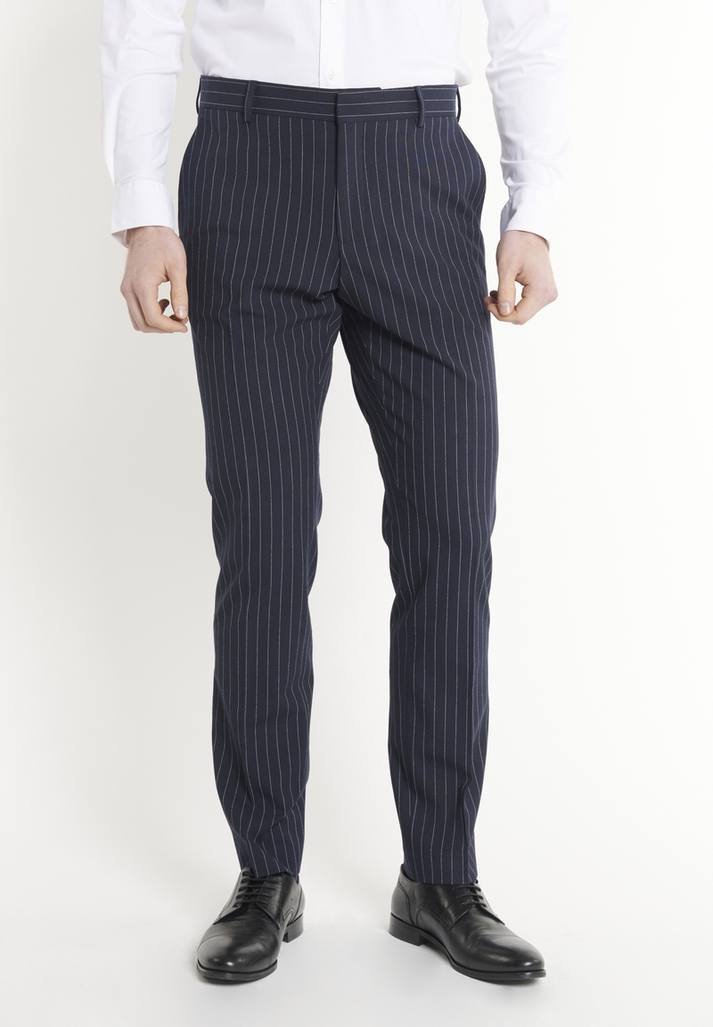 Anzug Slim Fit Nadelstreifen, Marine