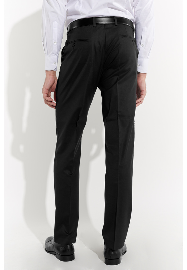 Anzughose Regular Fit elastisch, schwarz Rückansicht