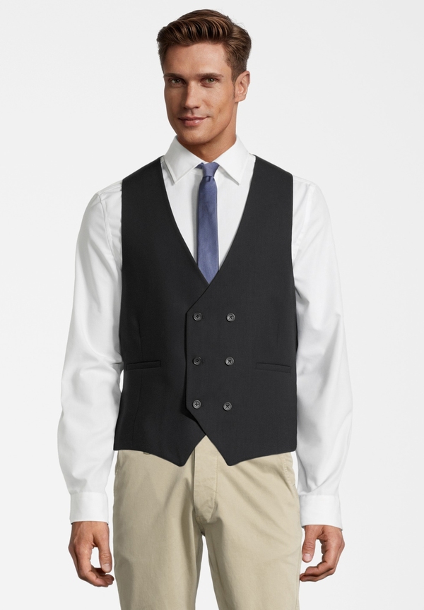 Suit Vest, Black Frontansicht