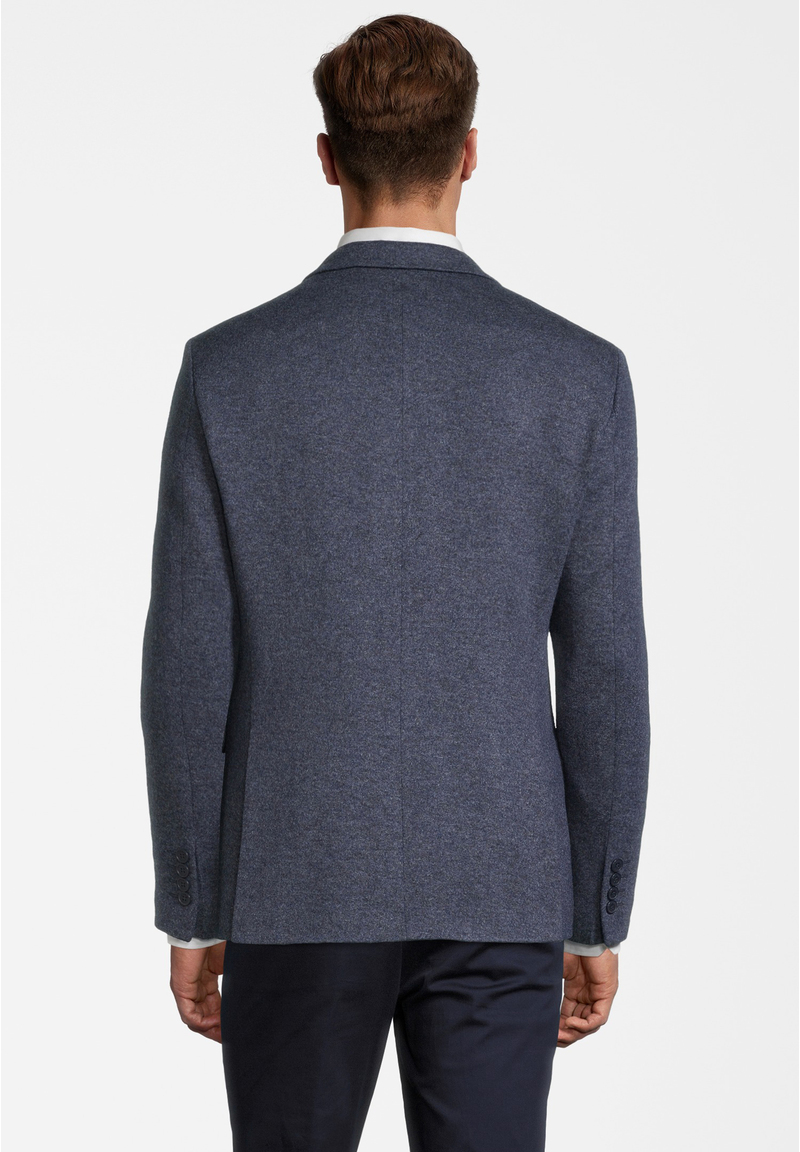 Jersey Sakko Wolle Melange, blau melange Rückansicht
