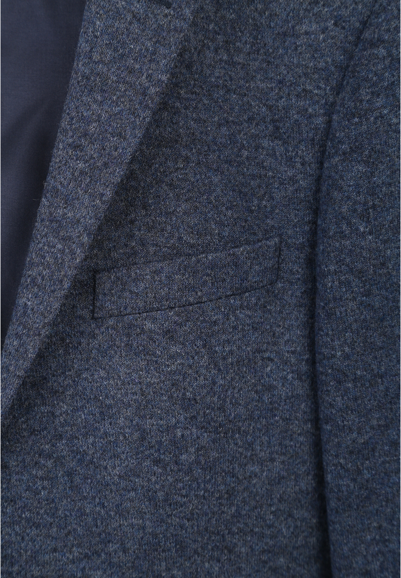Jersey Sakko Wolle Melange, blau melange