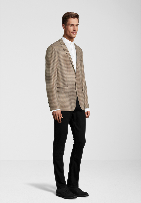 Sakko Hahnentritt, beige-schwarz Detailansicht 1
