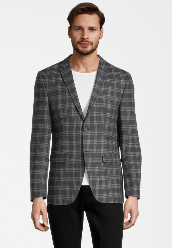 Sakko Karo, marine kariert Frontansicht