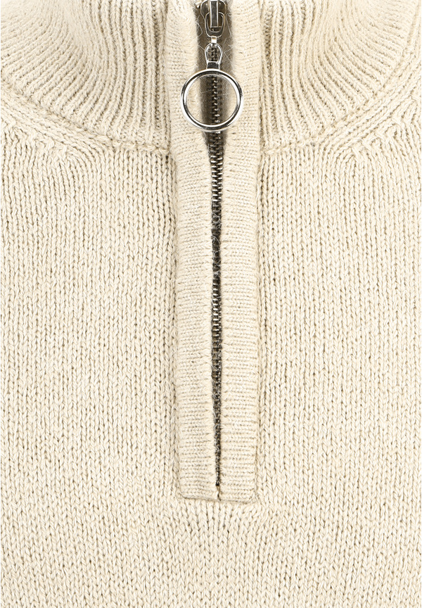 Pullover Troyer Soft Touch, creme
