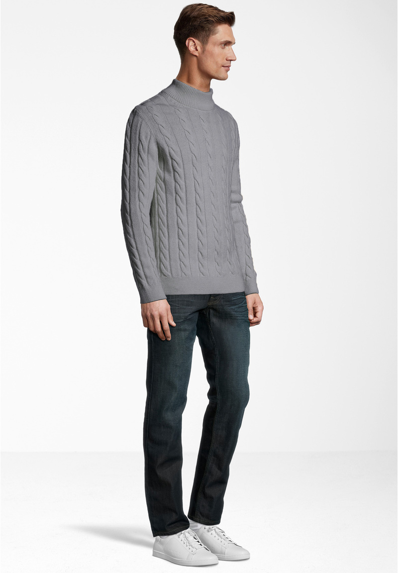 Pullover Zopfmuster Soft Touch, grau Detailansicht 1